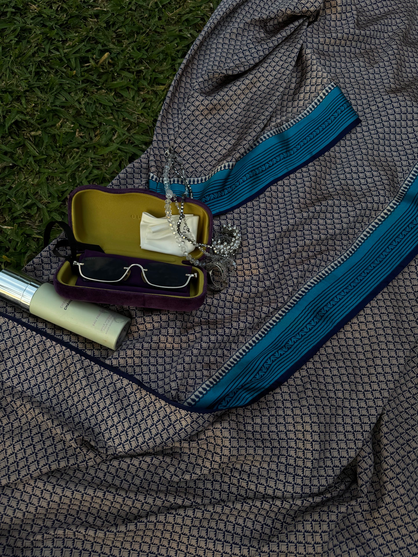 Kimono BEIGE (blue details)